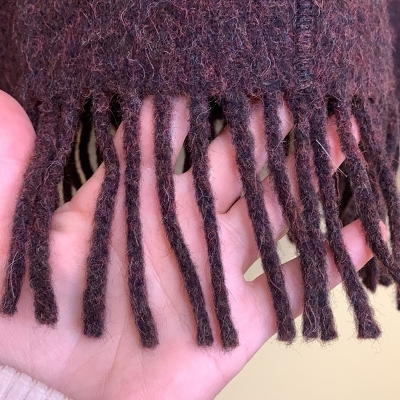 J. Crew | Brown Alpaca Wool Boho Oversized Fringe Mock-neck Pullover Sweater S - Picture 5 of 17